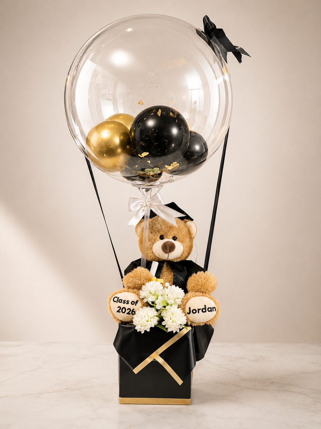 Personalized Graduation Bear Balloon Box